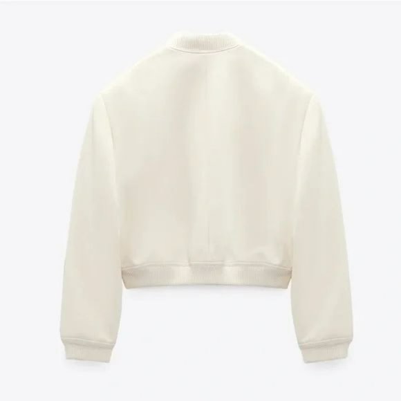 ZARA WHITE MAXI POCKET BOMBER - Picture 4 of 10